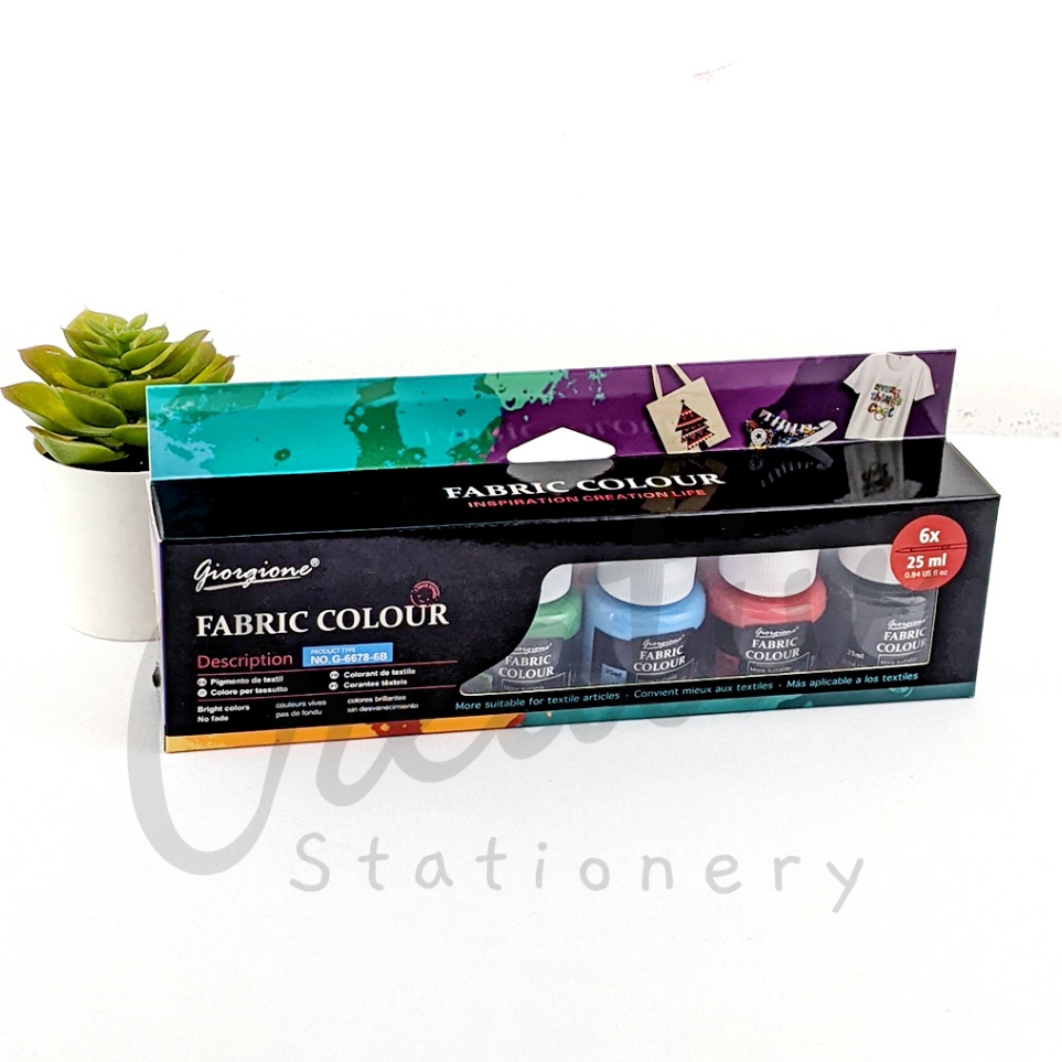

KODE A78Y GIORGIONE Fabric Paint Cat Fabric Kain 6 Warna 25 Ml G66786B