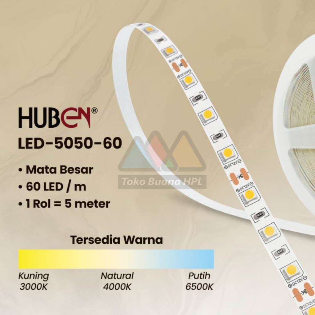 LAMPU LED STRIP 5050 60K MATA BESAR