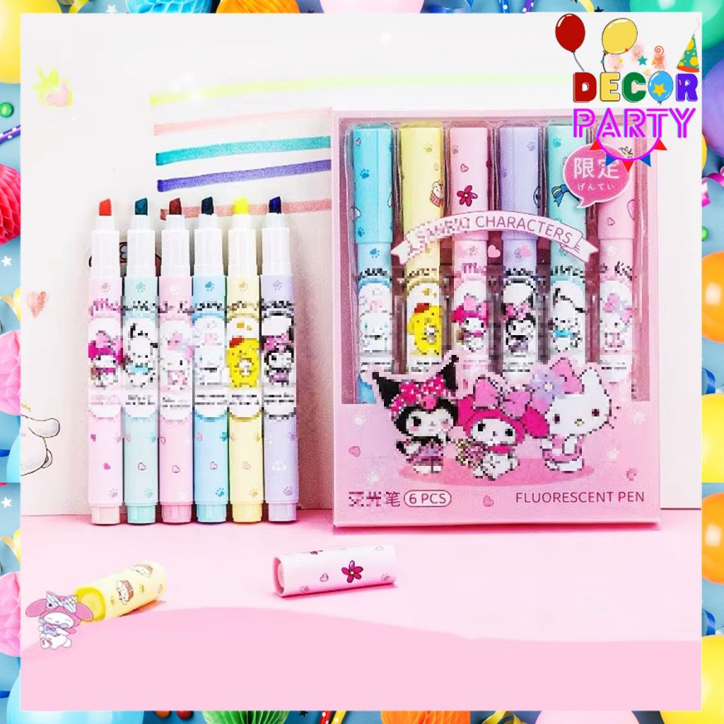 

DP Set 6Pcs Highlighter Warna Warni Karakter Kartun 6 Pcs Spidol Warna Pastel Pen Diary Marker Motif Stationery Lucu Unik Penanda Buku Warna Warni Pena Ujung Lembut