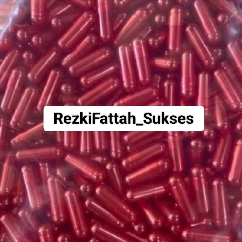 Kapsul Kosong Scarlet Merah Metalik ukuran 0 Isi 1000 Butir