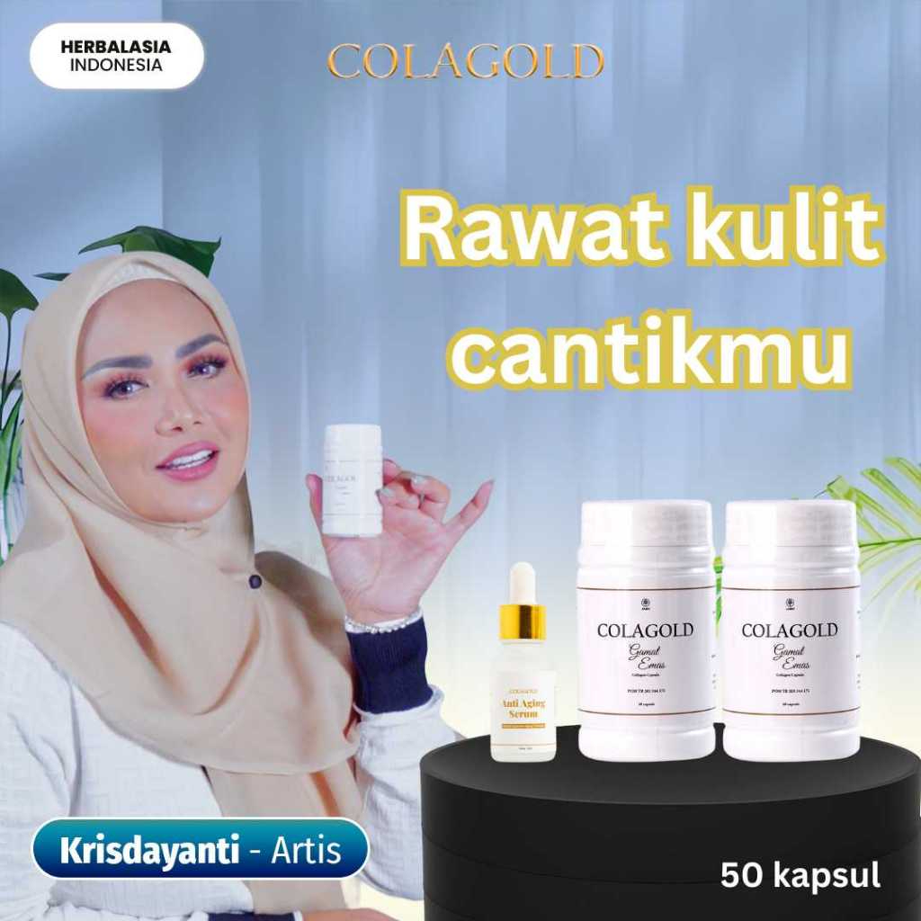 Colagold Kapsul Kolagen Herbal + Serum Colagold | Colagen Pencerah Kulit Atasi Flek Hitam BPOM