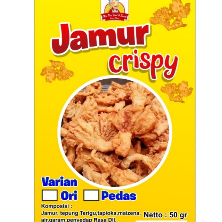 

JAMUR CRISPY Gurih Krispi Cemilan Viral Sehat bisa buat Lauk Renyah Nikmat 50 gram FCK Snack kripik bandung tiram Kelud