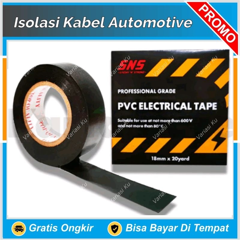 ISOLASI HITAM GULUNG TEBAL JUMBO KUAT  PELINDUNG KABEL AUTOMOTIF LISTRIK DLL