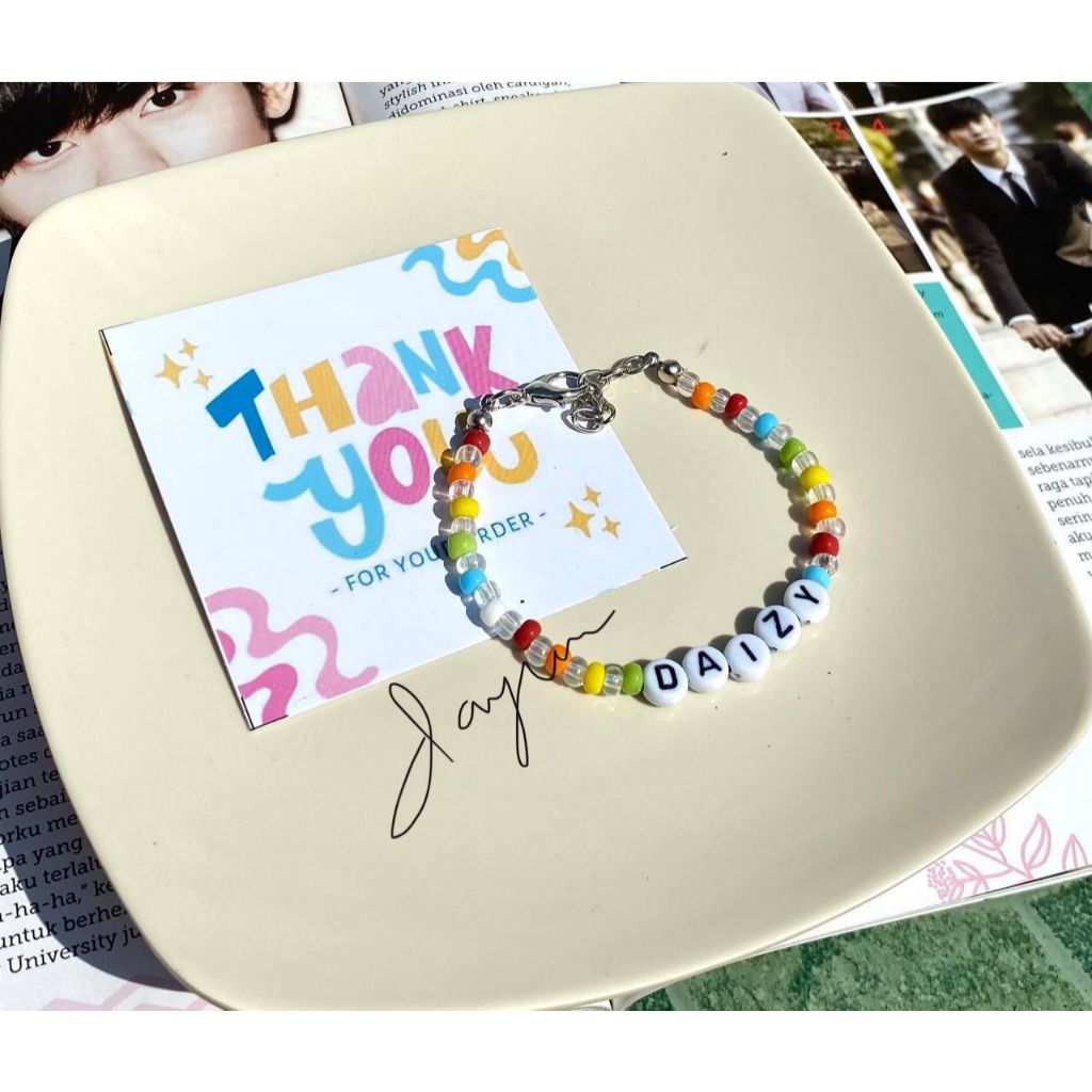 GELANG INISIAL NAMA BRACELET BEADS NAMA