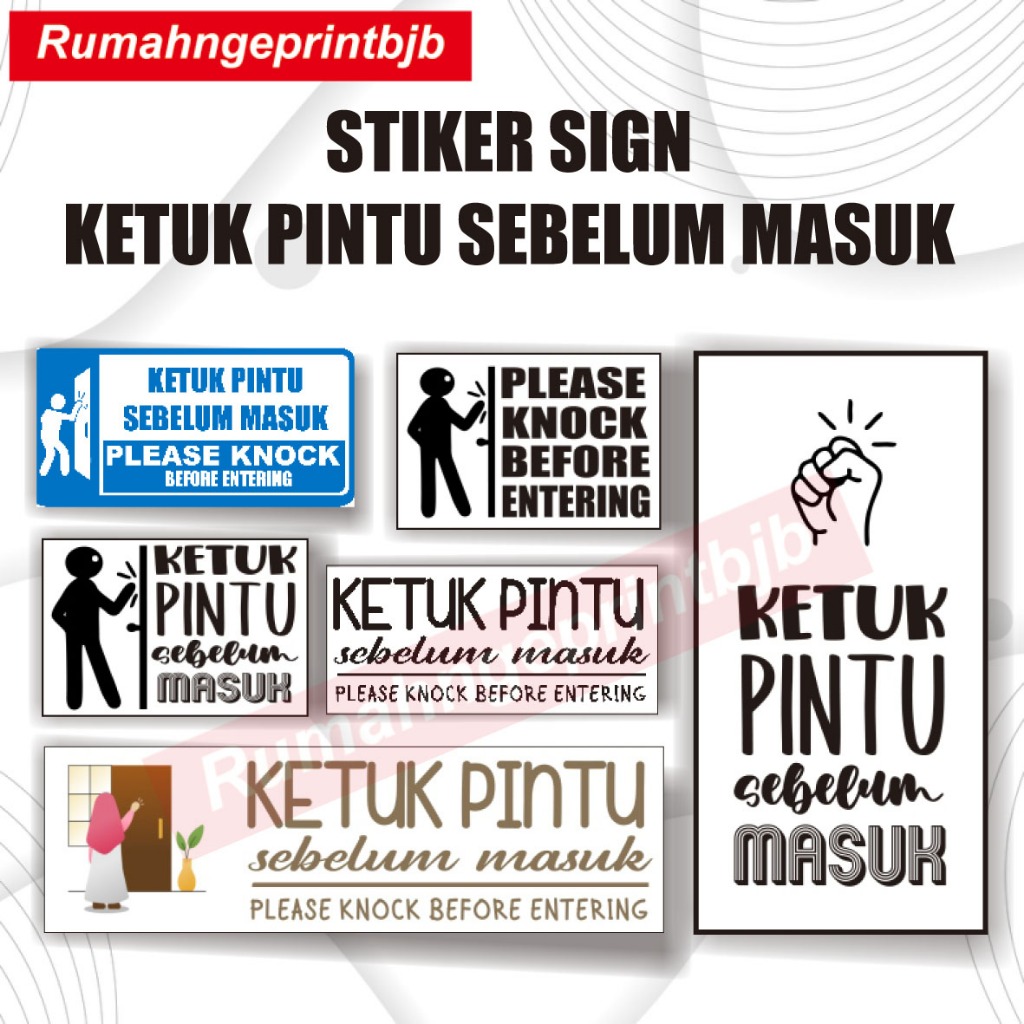 

STIKER SIGN / PETUNJUK HIMBAUAN KETUK PINTU SEBELUM MASUK