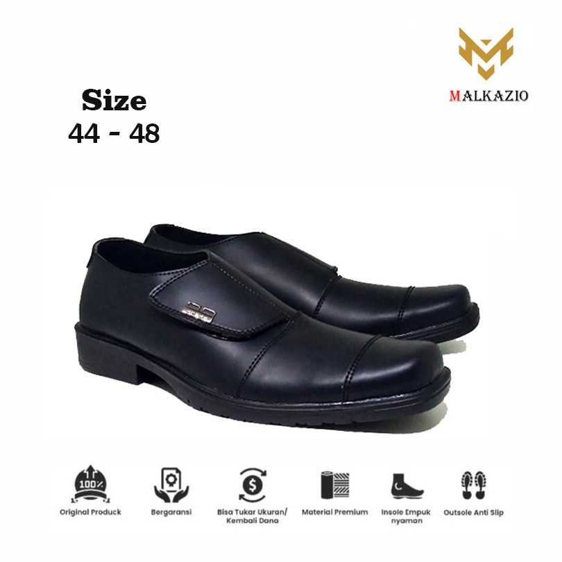 ZAGIB x Malkazio | Sepatu Pria Pantofel Velcro ( Big Size Jumbo ) Oxford Formal Style