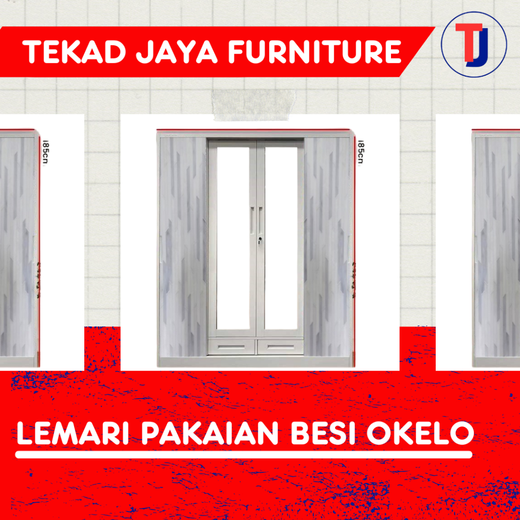 LEMARI PAKAIAN BESI OKELO - TEKAD JAYA FURNITURE