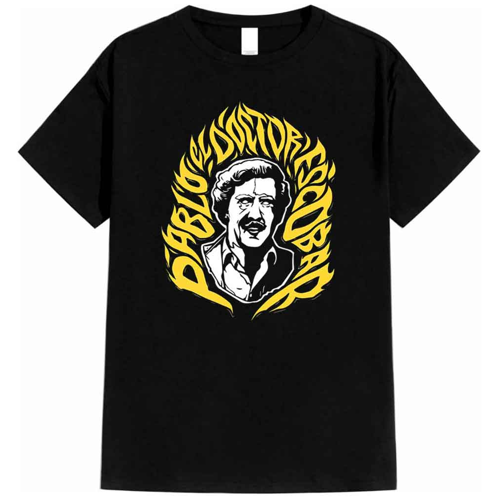 Asstore_id Kaos Atasan pria wanita motif PABLO DOCTOR ESCOBAR bahan 24s free stiker