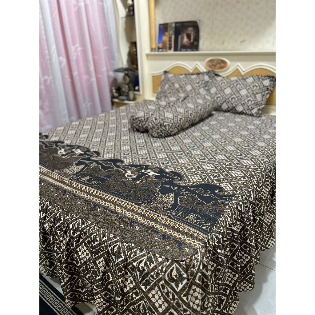 SPREI RUMBAI MOTIF BATIK WAYANG RAMA SINTA SPREI RUMBAI BATIK RAMA SHINTA
