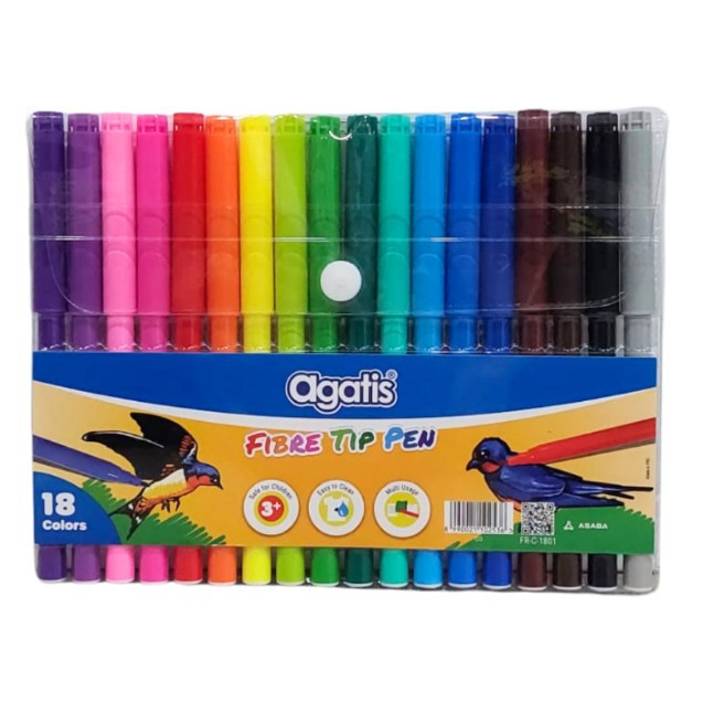 

SPIDOL 18 WARNA (WASHABLE COLOR PEN) AGATIS