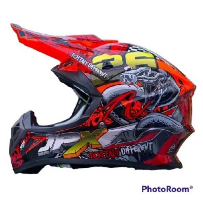 HELM JPX CROSS X16 RED FLUO ORIGINAL