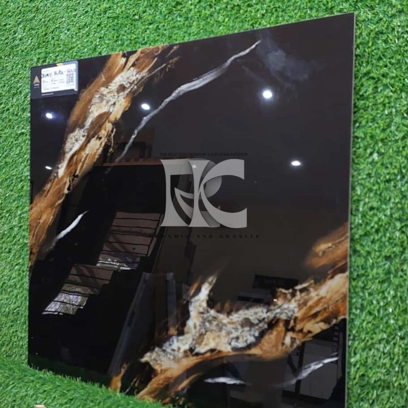 Granit lantai 60x60 Devany black - Gold