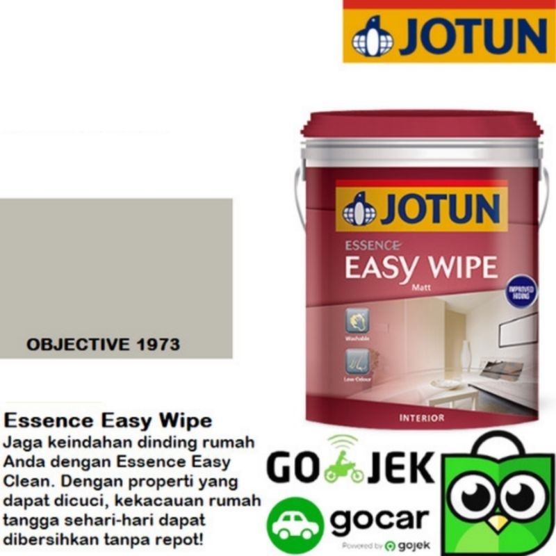 CAT TEMBOK INTERIOR JOTUN ESSENCE EASY WIPE WARNA OBJECTIVE 18L/CAT JOTUN