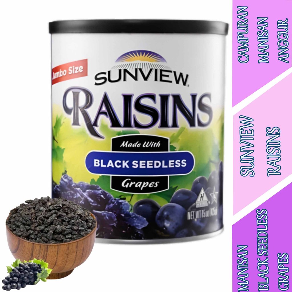 

Manisan Black Seedless - Sunview Raisins - Campuran Manisan Anggur - 425gr