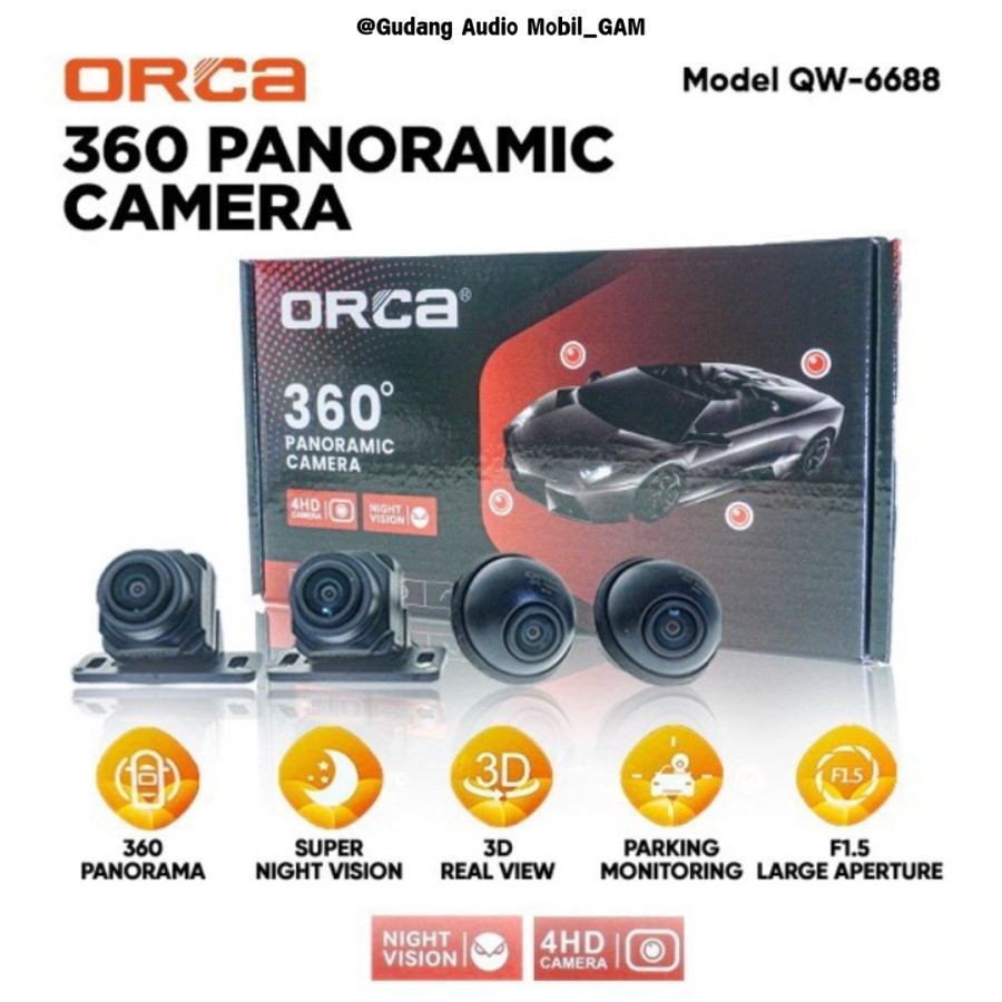 Kamera 360 Orca QW-6688 / Kamera Parkir Mobil 360 Orca 1080p Bird View
