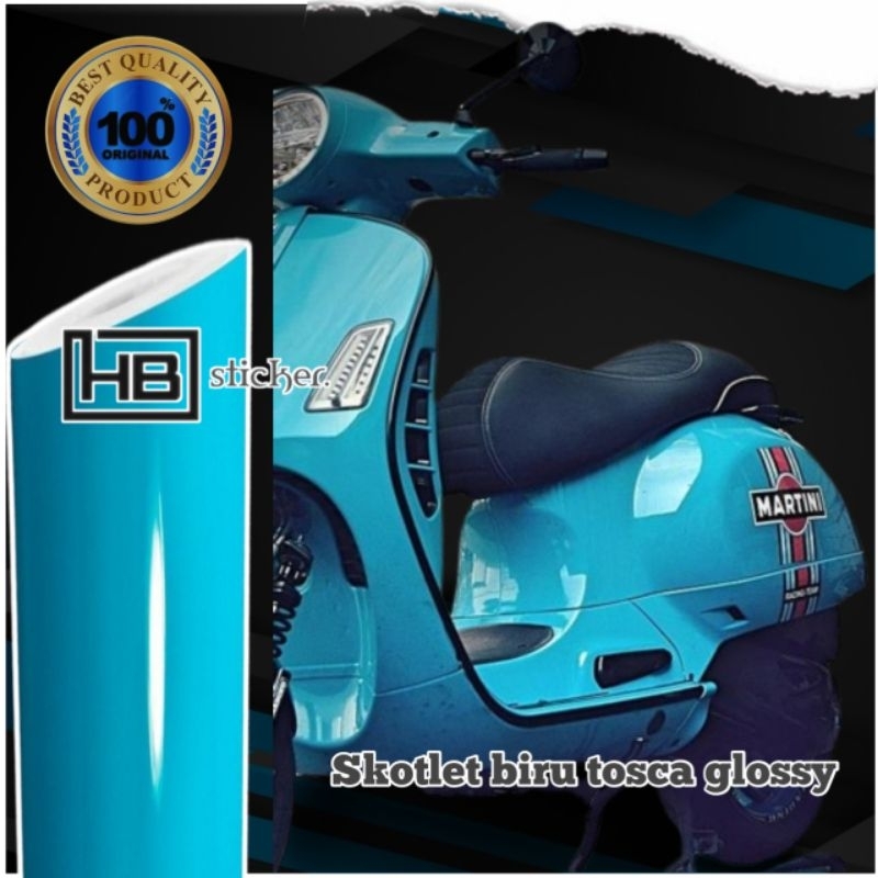 Skotlet Biru Tosca glossy untuk motor dan mobil kualitas premium