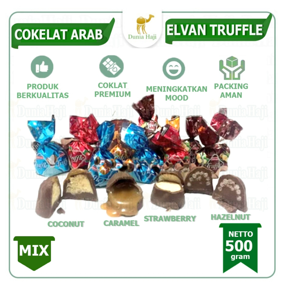 

Cokelat Elvan TRUFFLE / Coklat Arab Turki Turkey untukk Cemilan / Oleh Oleh Haji dan Umroh