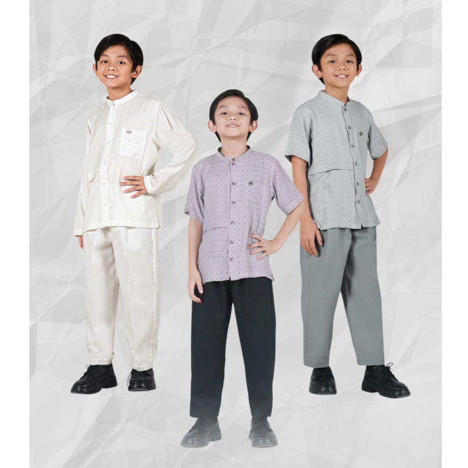 READY SET BAJU BUSANA MUSLIM ANAK LAKI LAKI SETELAN ATASAN DAN BAWAHAN CELANA RAYYA SERIES CELLINE T