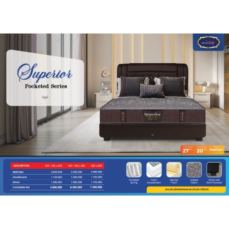 Dacota Spring Bed Type Superior - Bonnel Spring Garansi 15 Tahun