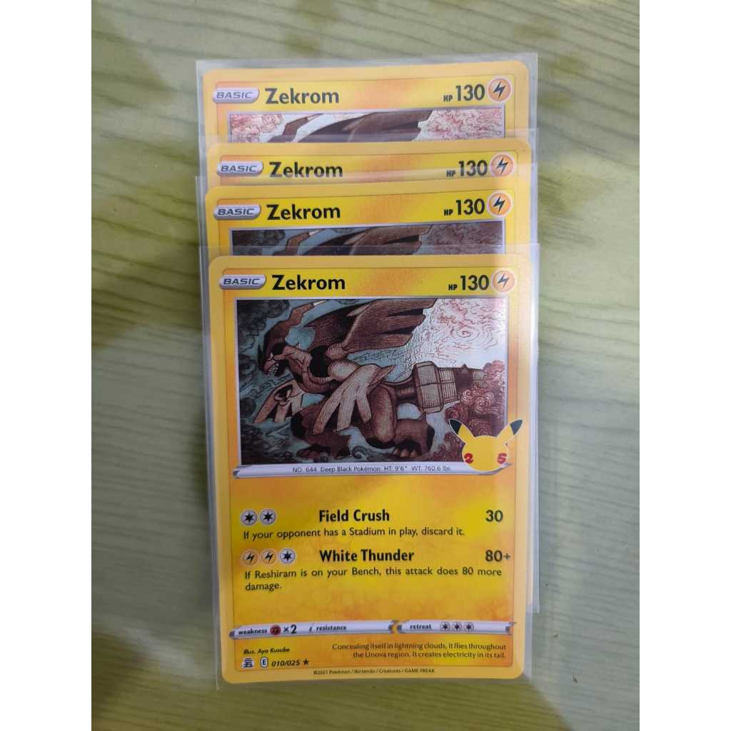 Kartu Pokemon Original TCG E 010/025 Zekrom Bahasa Inggris 25th anniversary