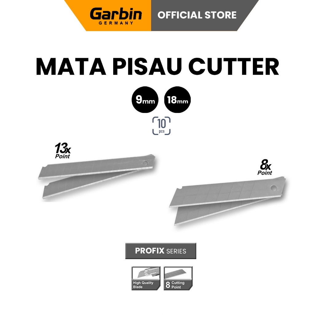 

Isi Mata Cutter Premium Satu Set 9mm 18mm Garbin Profix Series PCU-IC