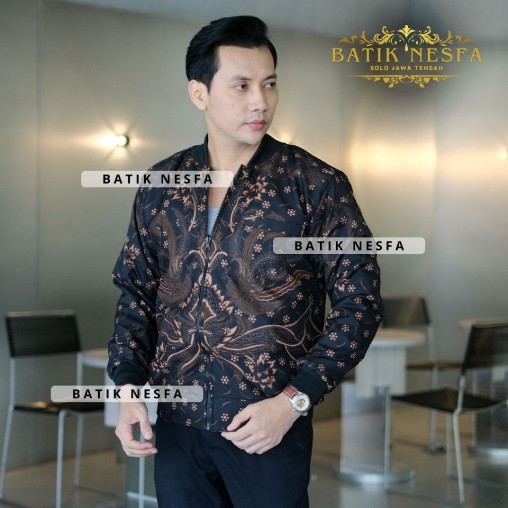 Jaket  Batik  bomber Pria Murah Berkualitas Sultan.