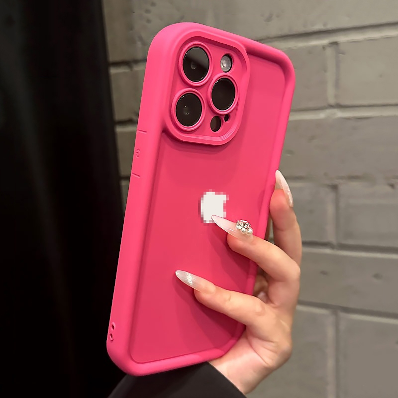 With Logo Skin-friendly Silicone Solid Color Soft Shockproof Phone Case For iPhone 17 16 15 14 Pro M