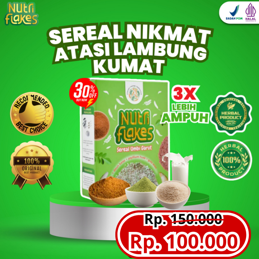 

SEREAL NUTRIFLAKES ORIGINAL - SOLUSI TEPAT ATASI MASALAH LAMBUNG MAAG KRONIS GERD ANXIETY