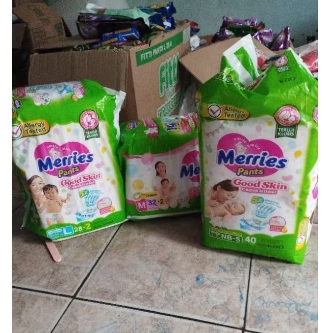 Merries Popok NB-S40/M34/L28+2/ XL 26