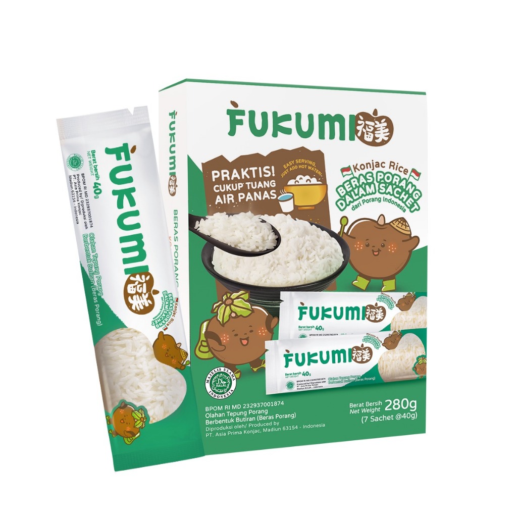 

Fukumi Beras Porang Box isi 7 Sachet 280g
