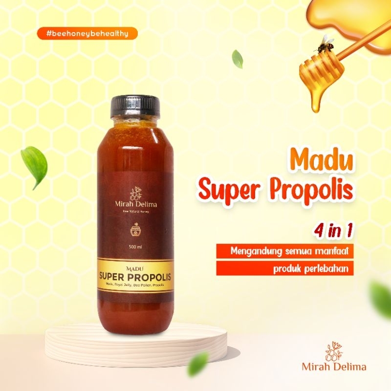 

Madu Super Propolis - Madu + Royal Jelly + Bee Pollen + Propolis - 500 ml