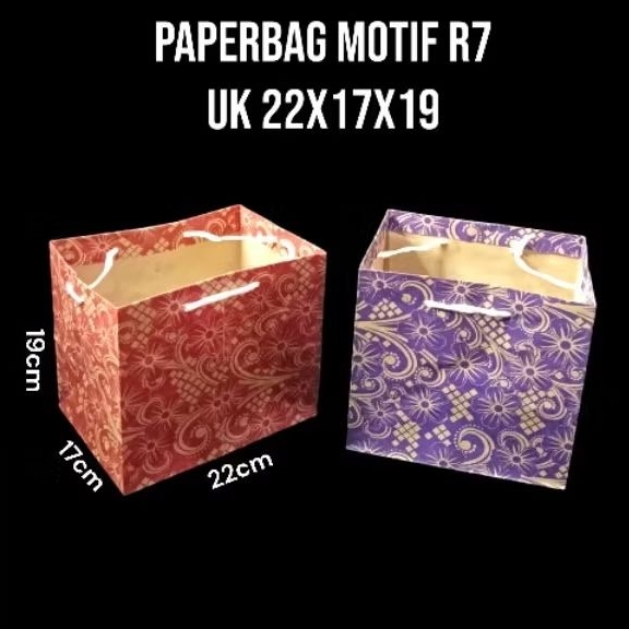 

Paperbag motif R7 uk 22x17x19 untuk bingkisan.