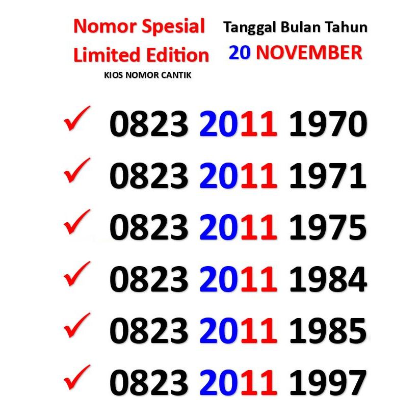 Nocan tanggal bulan tahun nomor perdana telkomsel 2011 nomer cantik simpati 20 NOVEMBER Kartu AS ser