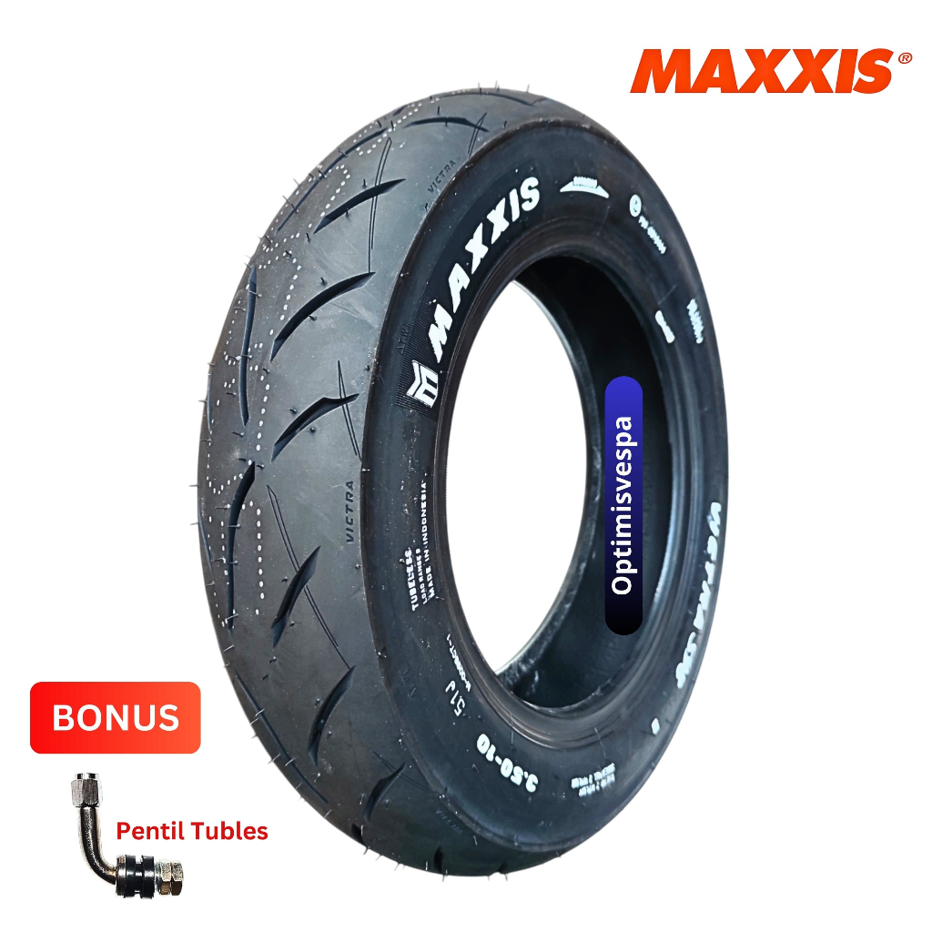 (FREE PENTIL) BAN MAXXIS VICTRA PREMIUM TUBLES RING 10 3.50-10 - 90/100 BISA VESPA SUPER SPRINT PX P
