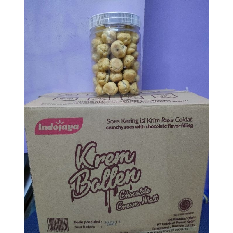 

1 Dus isi 1 kg Cream Ballen Chocolate Cream Melt ( Soes Kering isi krim Rasa Cokelat)