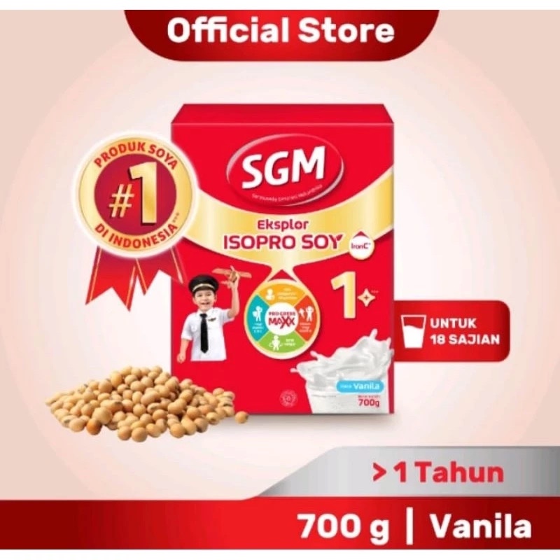 SGM Soya 1+ 700gr (1-3 Tahun) - Susu Anak VANILA MADU COKELAT 900 GRAM