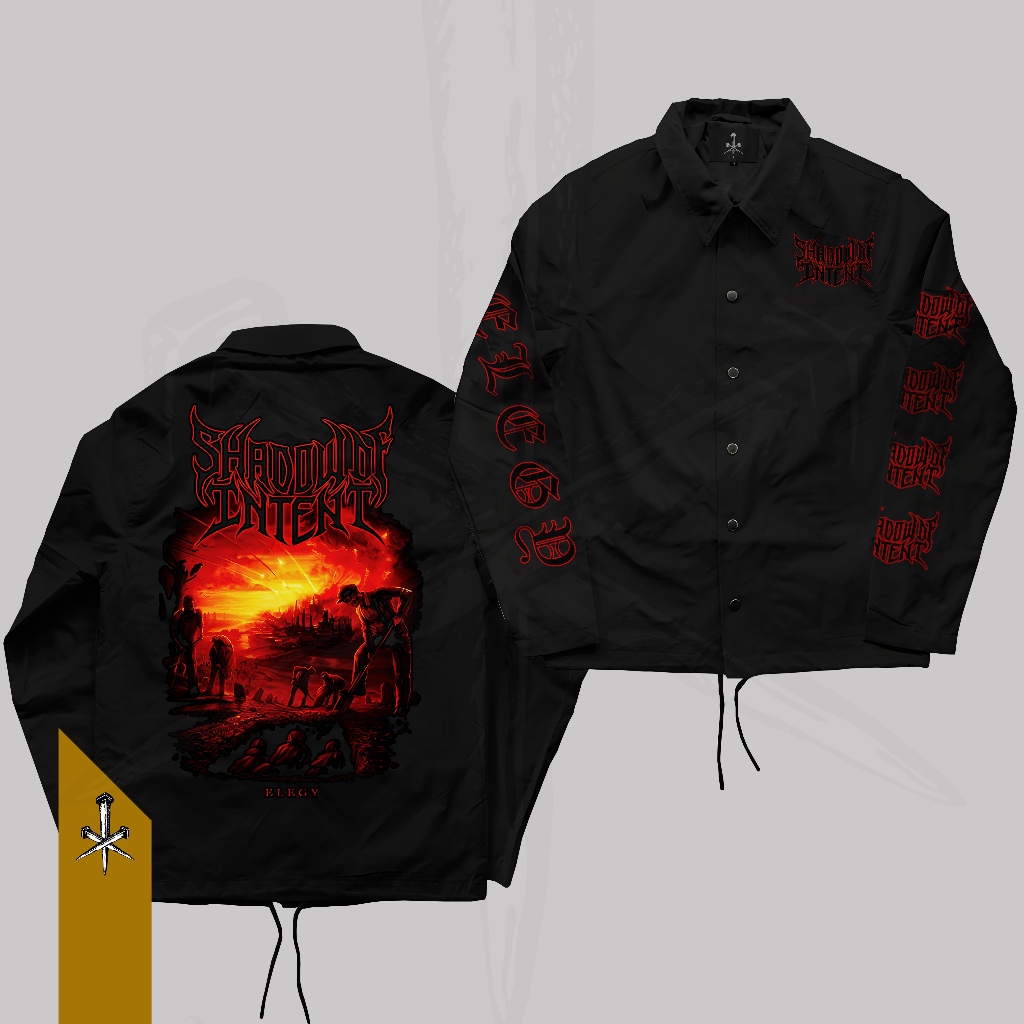 Coach Jaket Metal Band SHADOW OF INTENT - ELEGY Hitam Kualitas Terbaik Waterproof