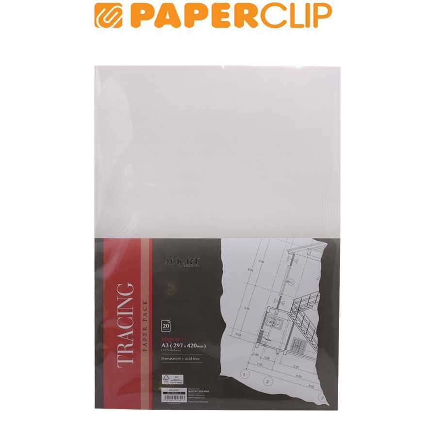 

KODE L18H KERTAS KALKIR TRACING PAPER MAYART A3 83913
