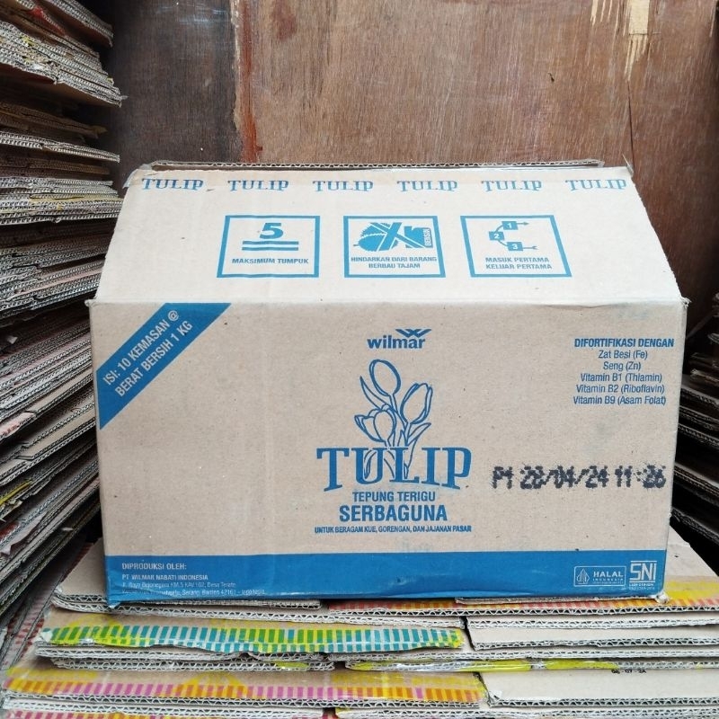 

Kardus bekas tepung terigu tulip 36.5x37x20