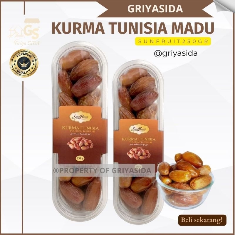 

Kurma tunisia sunfruit hidayah 250gr harga grosir kurma tunisia madu hidayah PROMO