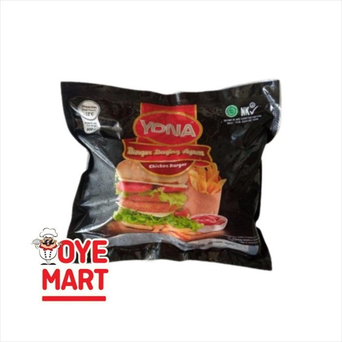 

YONA CHICKEN BURGER 600GR ISI 10 / BURGER AYAM