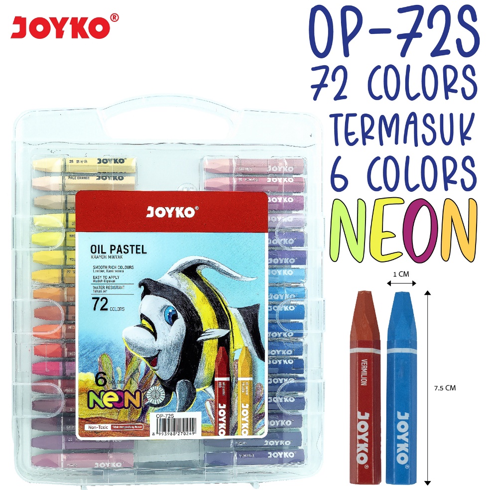 

KODE K85Z Joyko Crayon Oil Pastel 72 Colours Krayon Minyak Joyko 72 Warna Anak OP72S