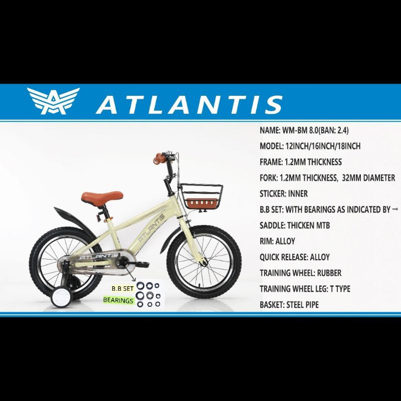 SEPEDA ANAK BMX 16 & 18 INCH EVERGREEN/CLARION/ATLANTIS TERBARU