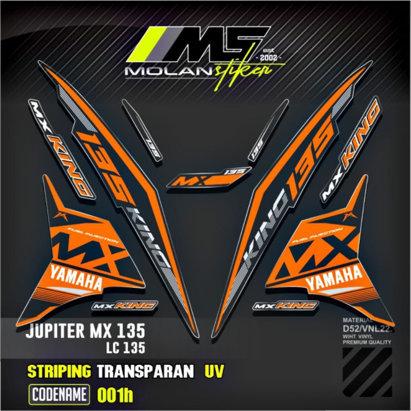 Decal Sticker Striping Variasi Transparan Uv Jupiter Mx 135 New 2011-2016 NJMX Yamaha Lc 135  Excite