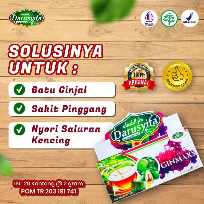 

Teh Celup Daun Sukun Plus Herbal Detox Ginjal Ginmaxs Darusyifa isi 20 Teabag