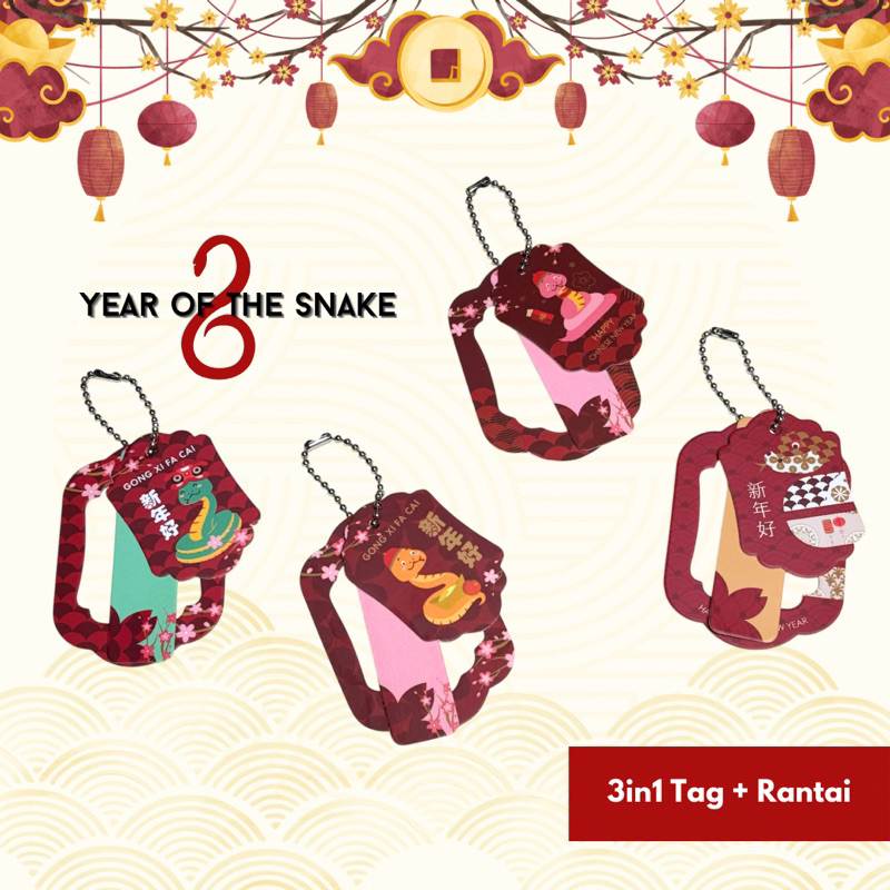 

10 Set Hang Tag Imlek 3 in 1 Kartu Chinese New Year