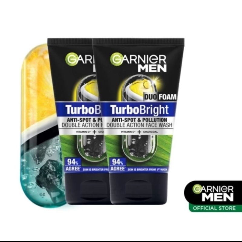 Garnier Men Turbo Bright Super Duo 100 ml (isi 2pcs)