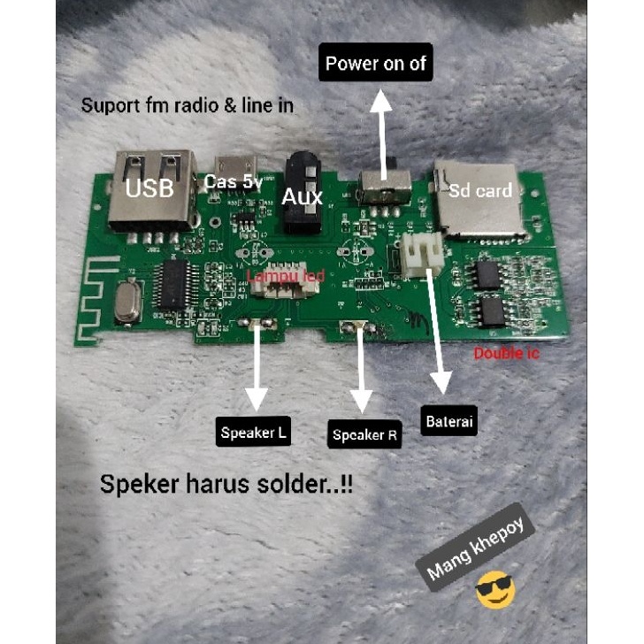 modul mp3 speaker Bluetooth stereo dual spkr XSL YS28D NORMAL