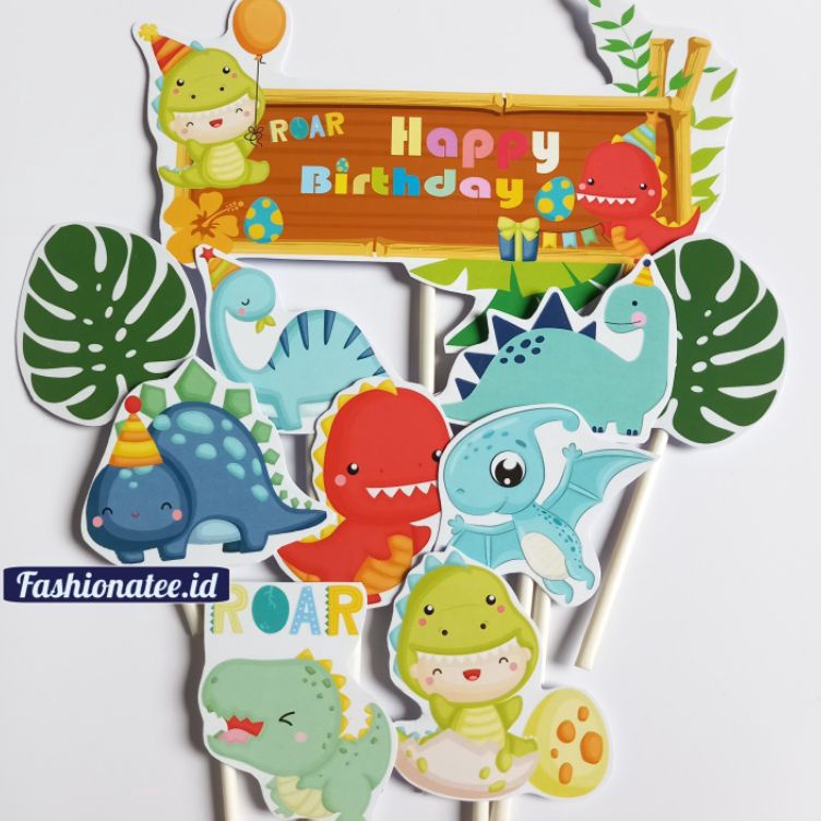 Hadir Hebat  custom nama cake topper dinosaurus hiasan kue ulang tahun medan
