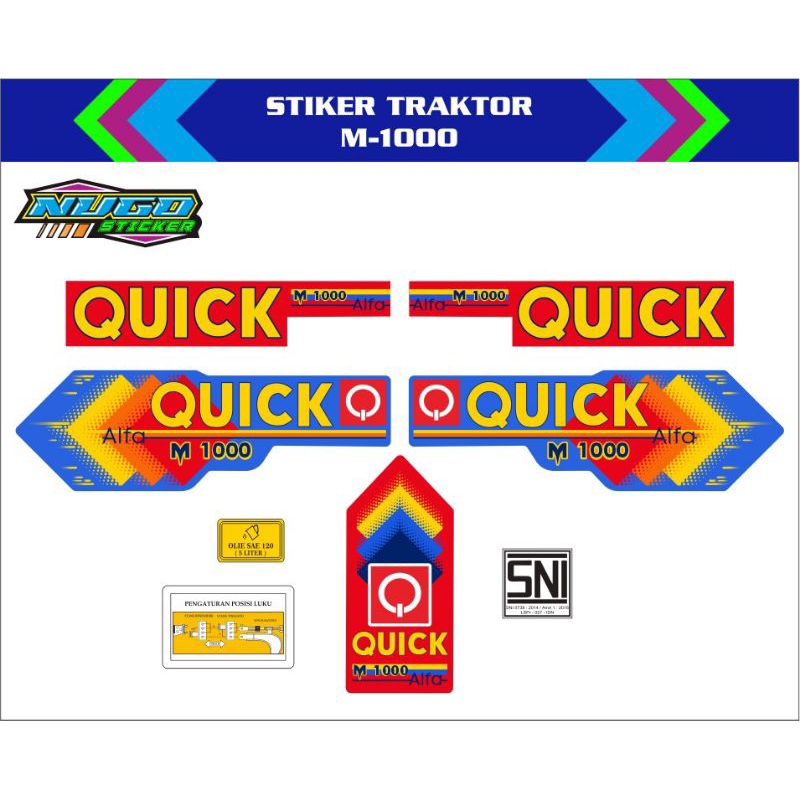 

Stiker mesin traktor tangan QUICK M 1000